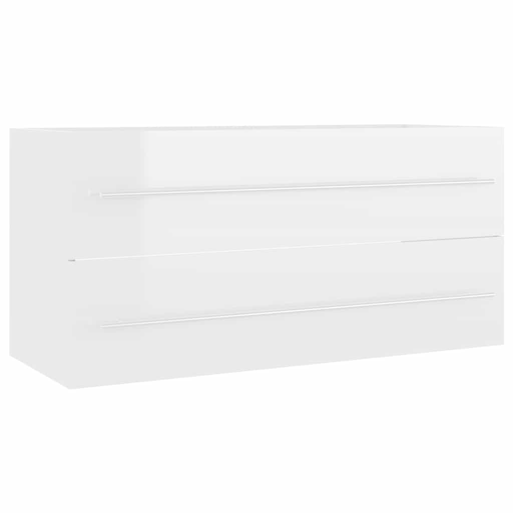 2-tlg. Badmöbel-Set Weiß Holzwerkstoff