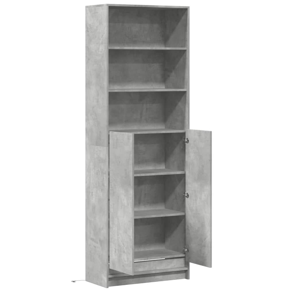Highboard mit LED-Beleuchtung Weiß 69x32,5x200 cm Holzwerkstoff