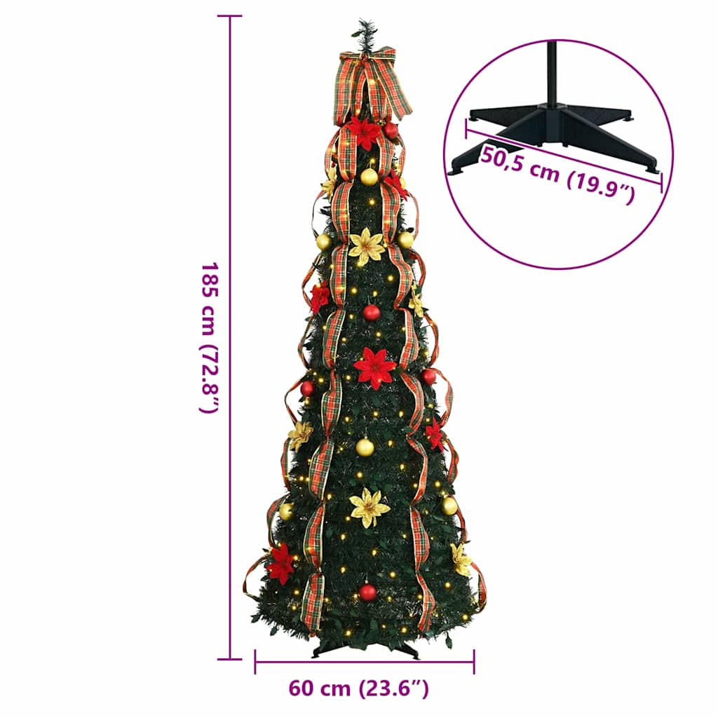 Künstlicher Weihnachtsbaum mit 50 LEDs Grün 125 cm PVC