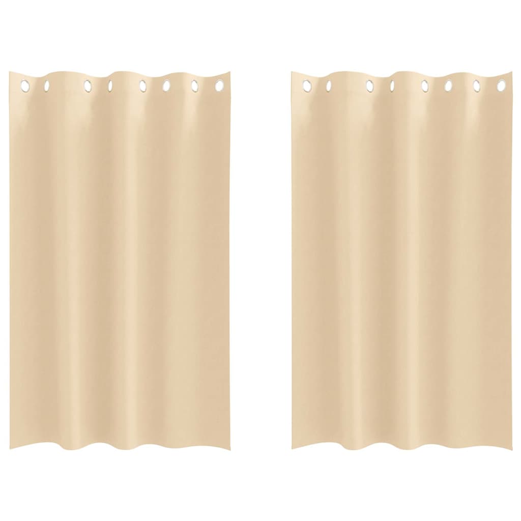 Verdunkelungs-Vorhänge mit Ringen 2 pcs Beige 140 x 140 cm
