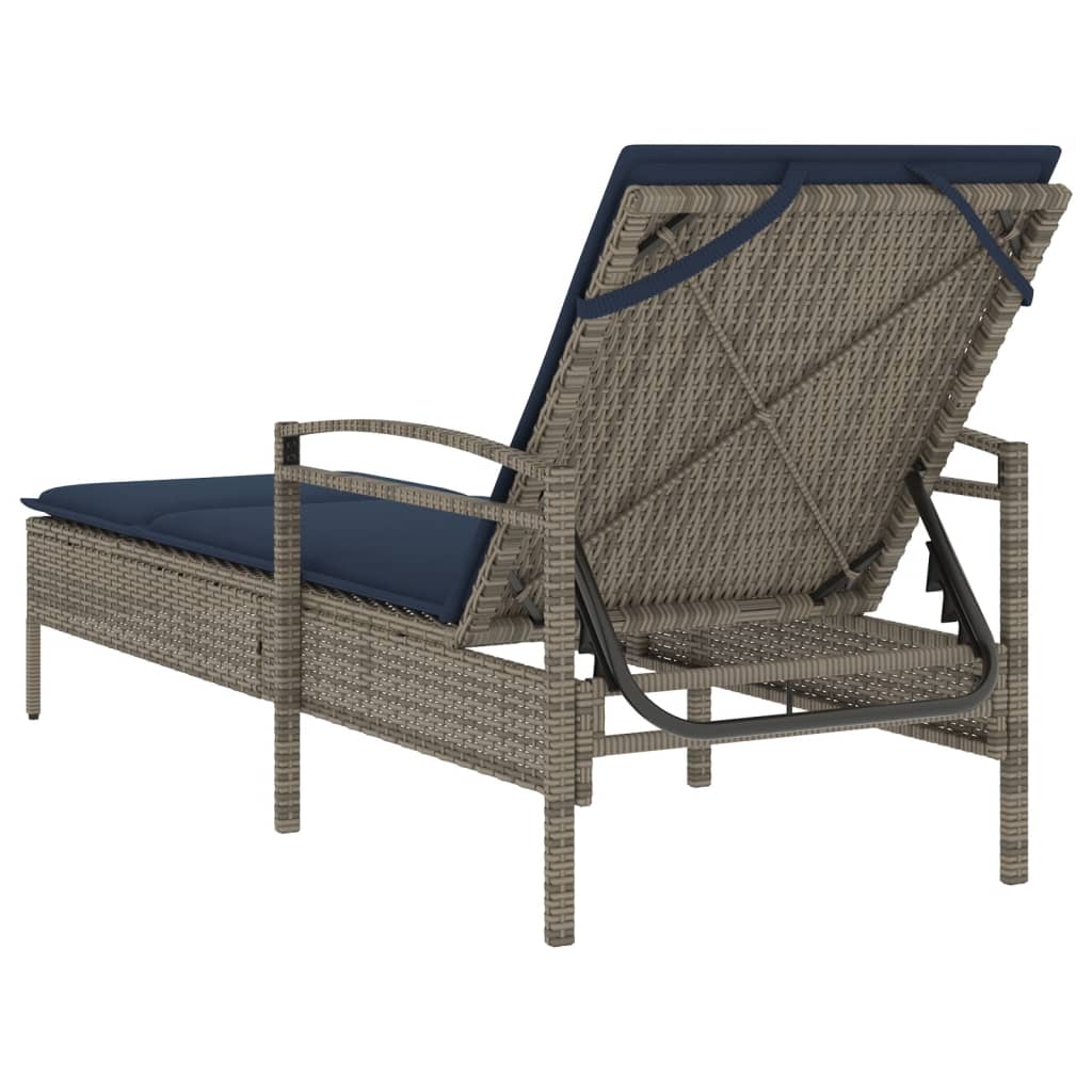 3-fach verstellbare Sonnenliege Poly-Rattan Braun