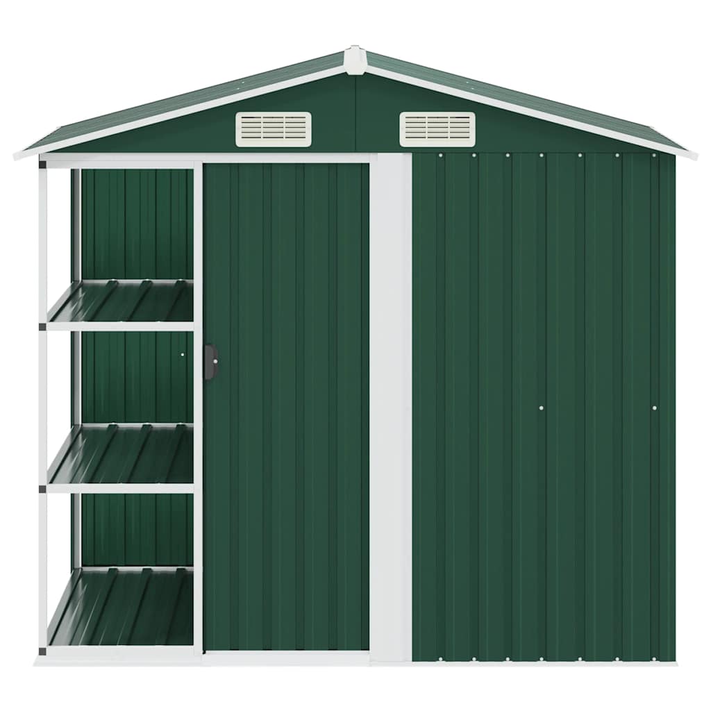 Gartenhaus mit Regal Grau 205x130x183 cm Eisen