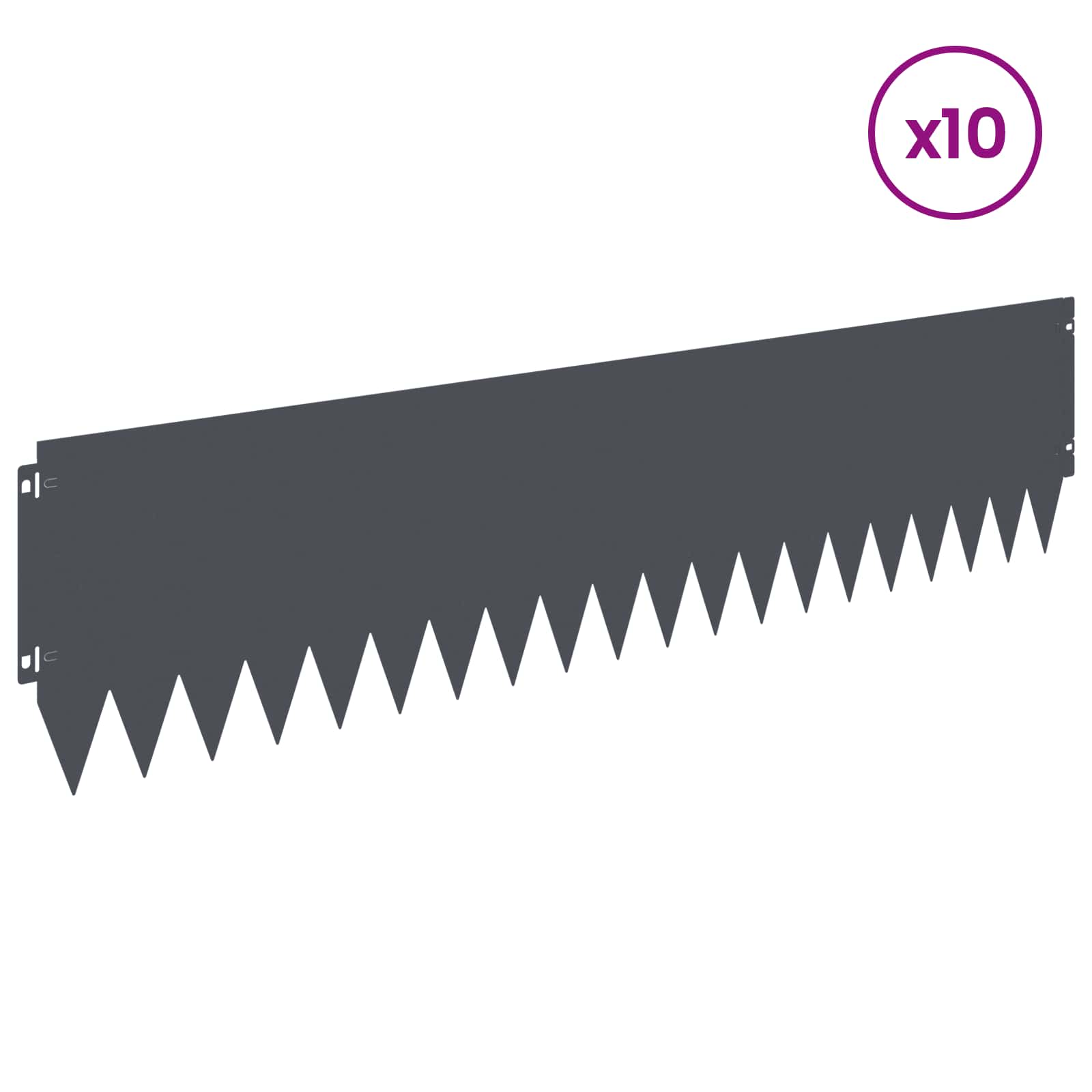 Raseneinfassung 10 pcs 103 x 10 cm Stahl Schwarz
