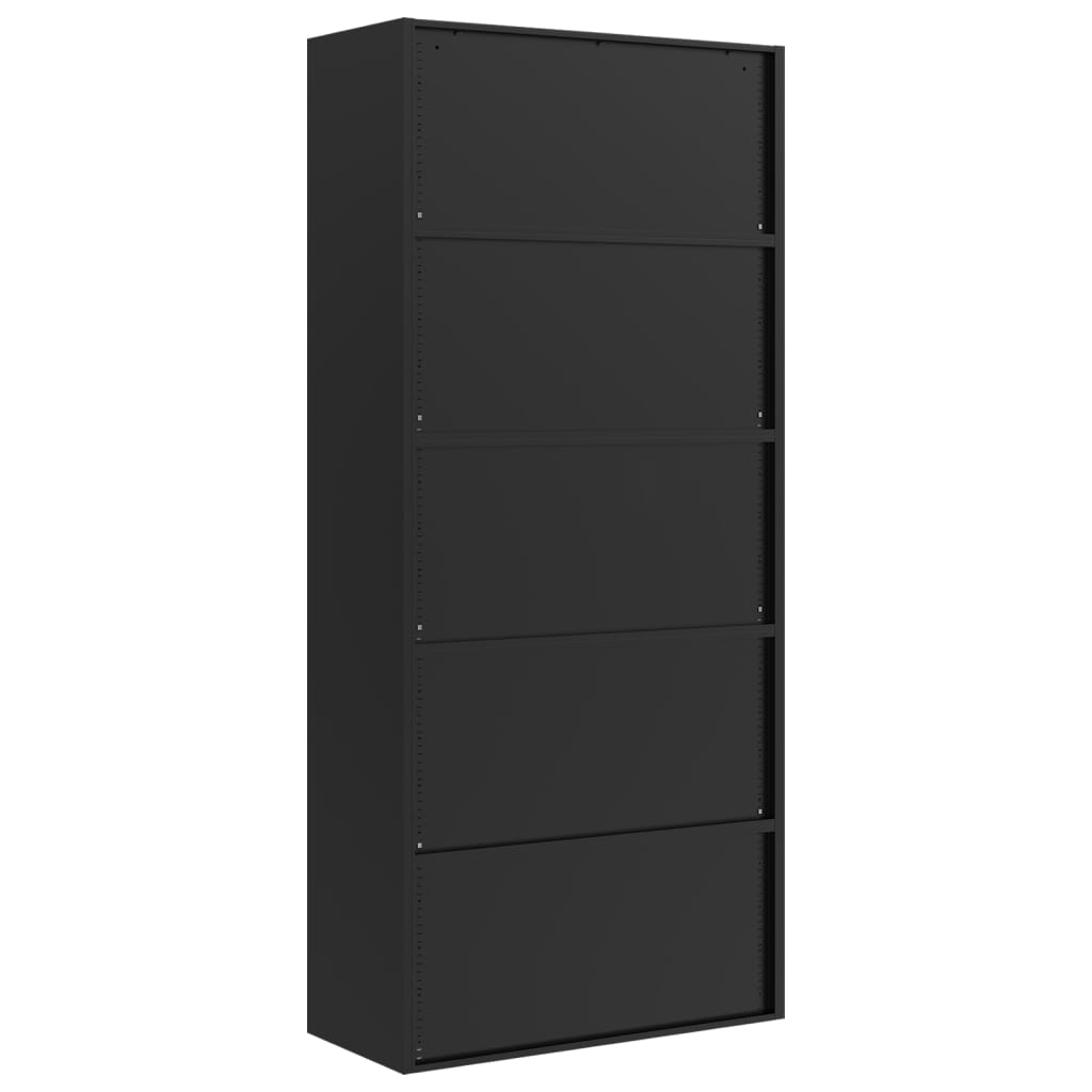 Aktenschrank mit 2 Türen Grau 90 cm Stahl