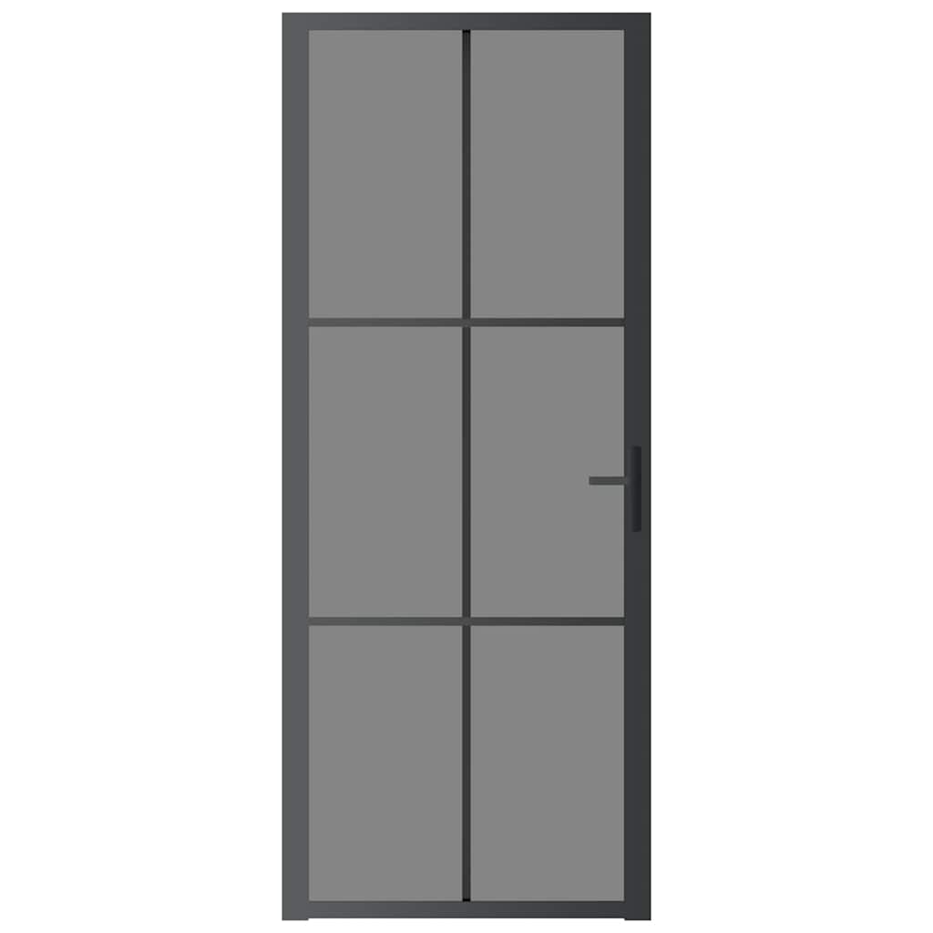 Innentür ESG Glas und Aluminium 76x201,5 cm Schwarz