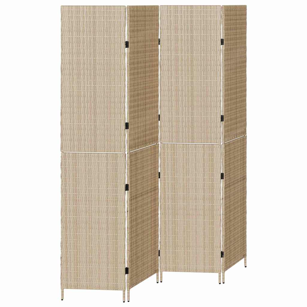 Raumteiler Schwarz 146 x 180 cm Poly-Rattan