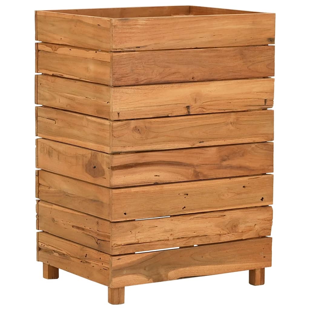 Hochbeet 100x40x72 cm Teak Altholz und Stahl