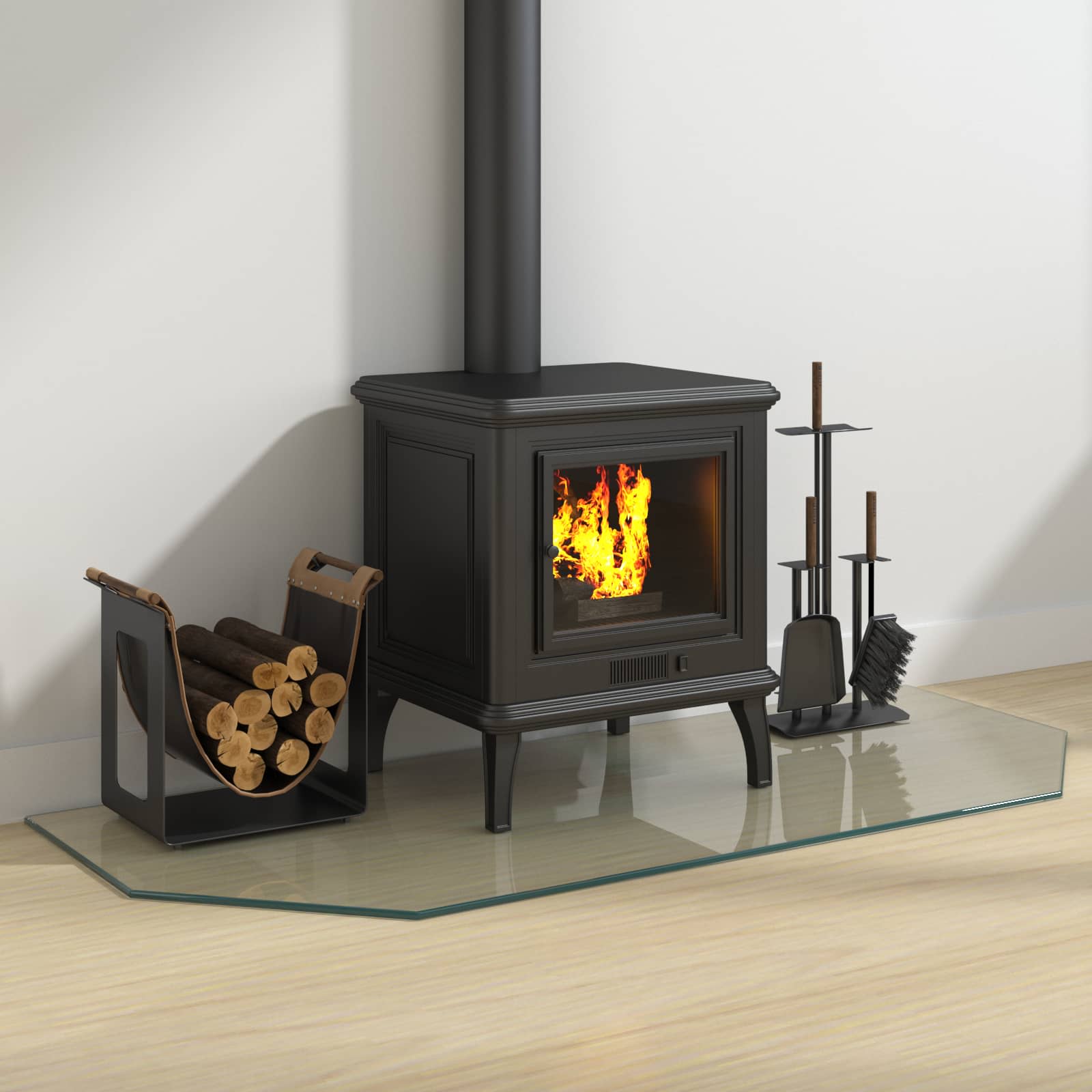 Feuerstelle Glasplatte Transparent 80 x 50 cm Glas