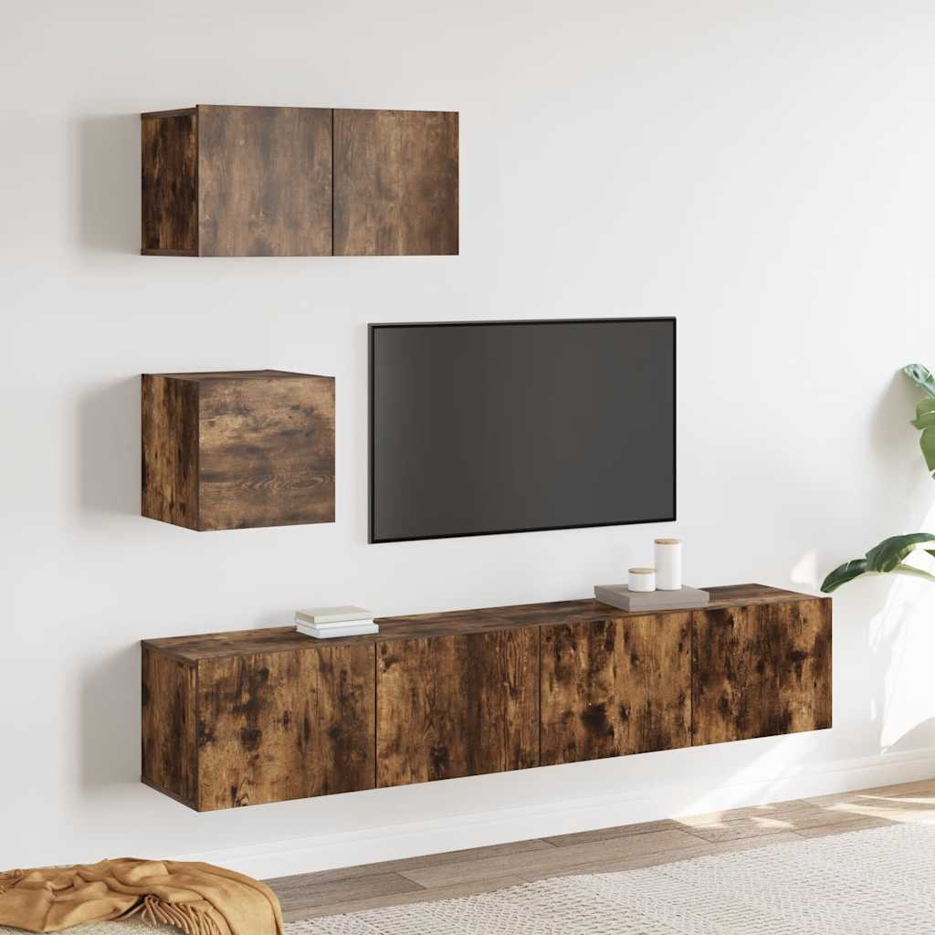 4-tlg. TV-Schrank-Set Sonoma-Eiche Holzwerkstoff