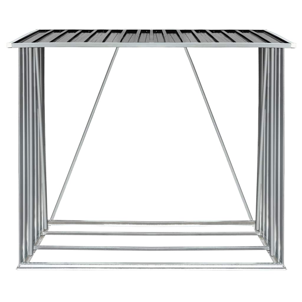 Brennholzlager Verzinkter Stahl 163 x 83 x 154 cm Grau