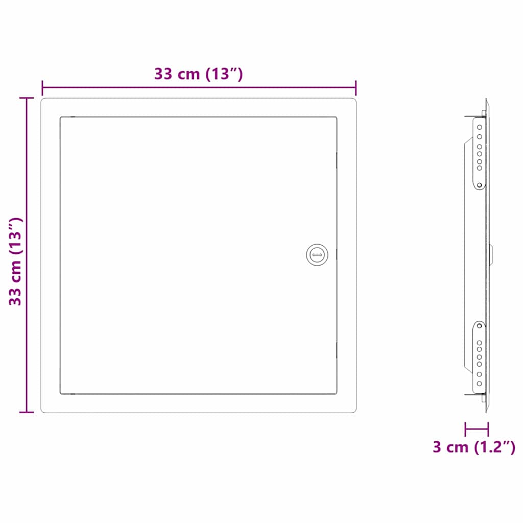 Zugangsklappe 2 pcs Weiß 23 x 23 x 3 cm Stahl