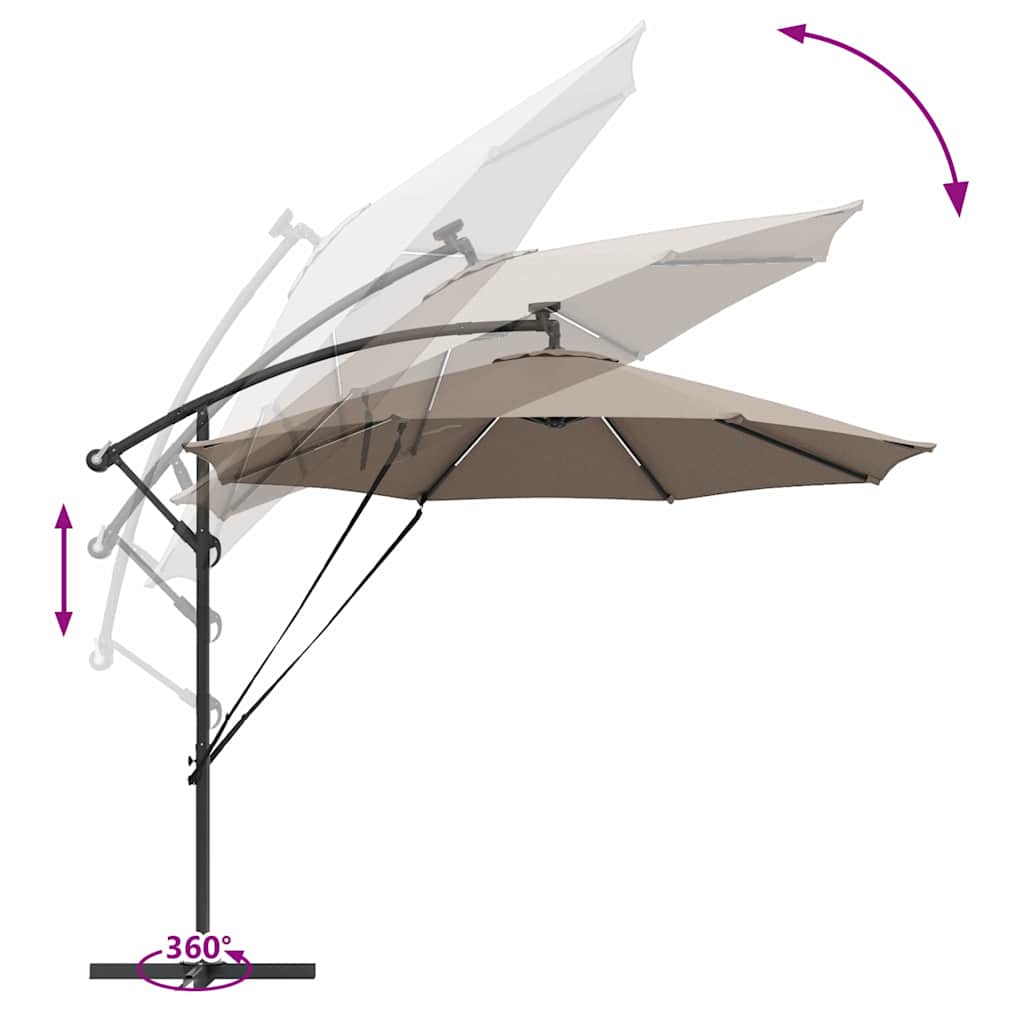 Sonnenschirm Sand 294 x 294 x 248 cm Polyester und Aluminium