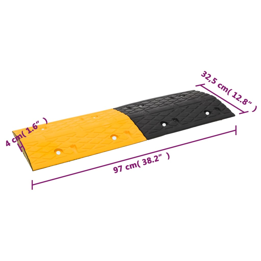 Bodenschwelle Gelb & Schwarz 129x32,5 x4 cm Gummi