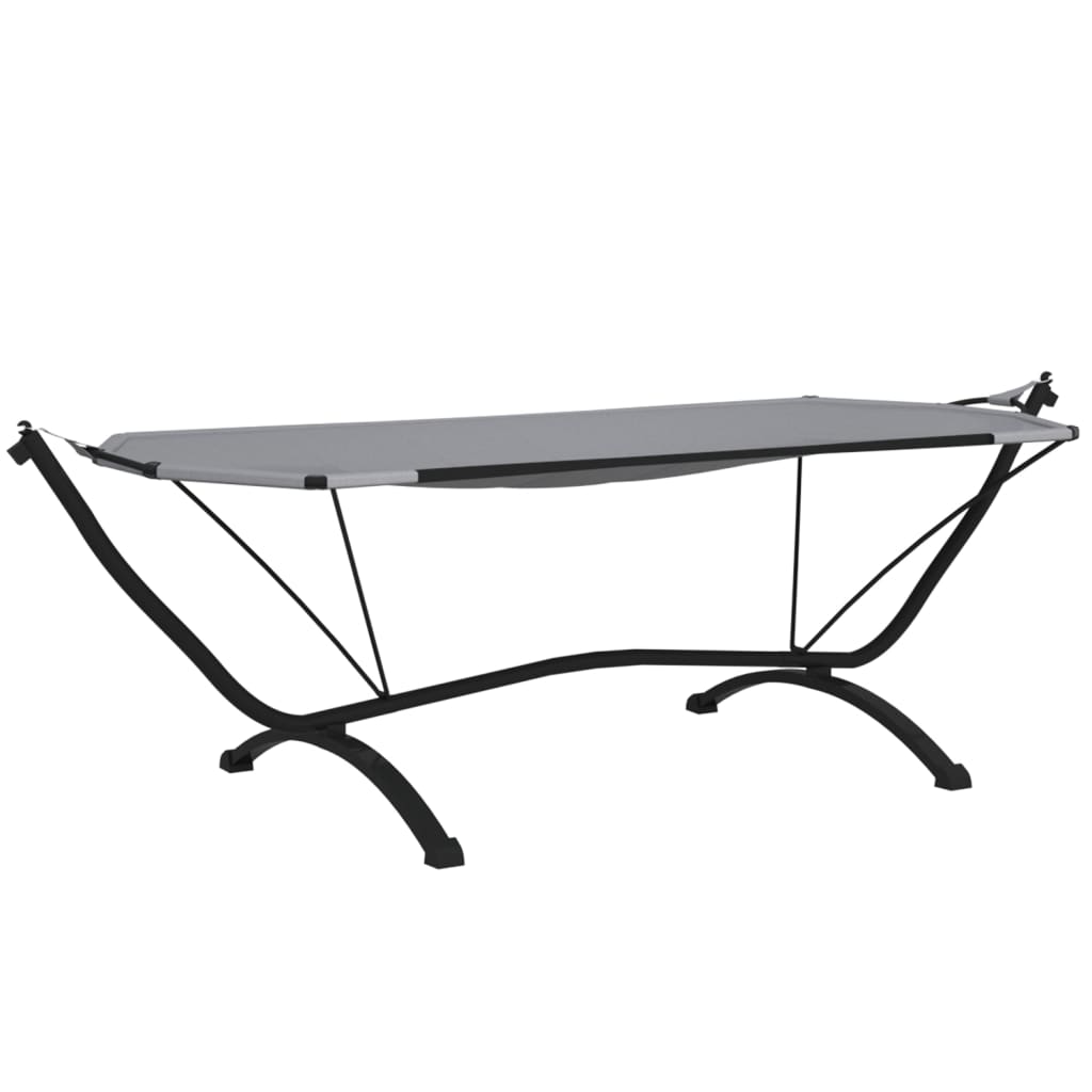 Outdoor-Loungebett mit Dach Schwarz Stahl und Oxford-Stoff