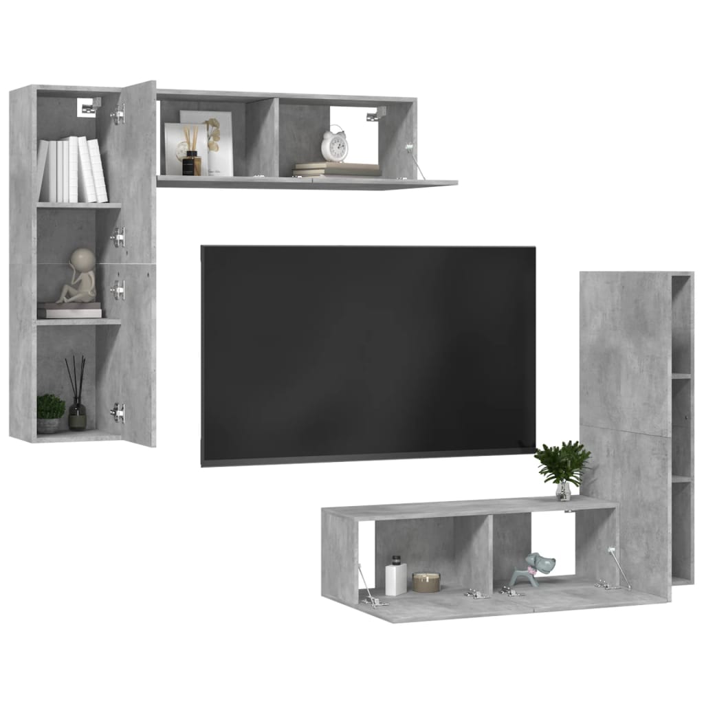 4-tlg. TV-Schrank-Set Weiß Holzwerkstoff