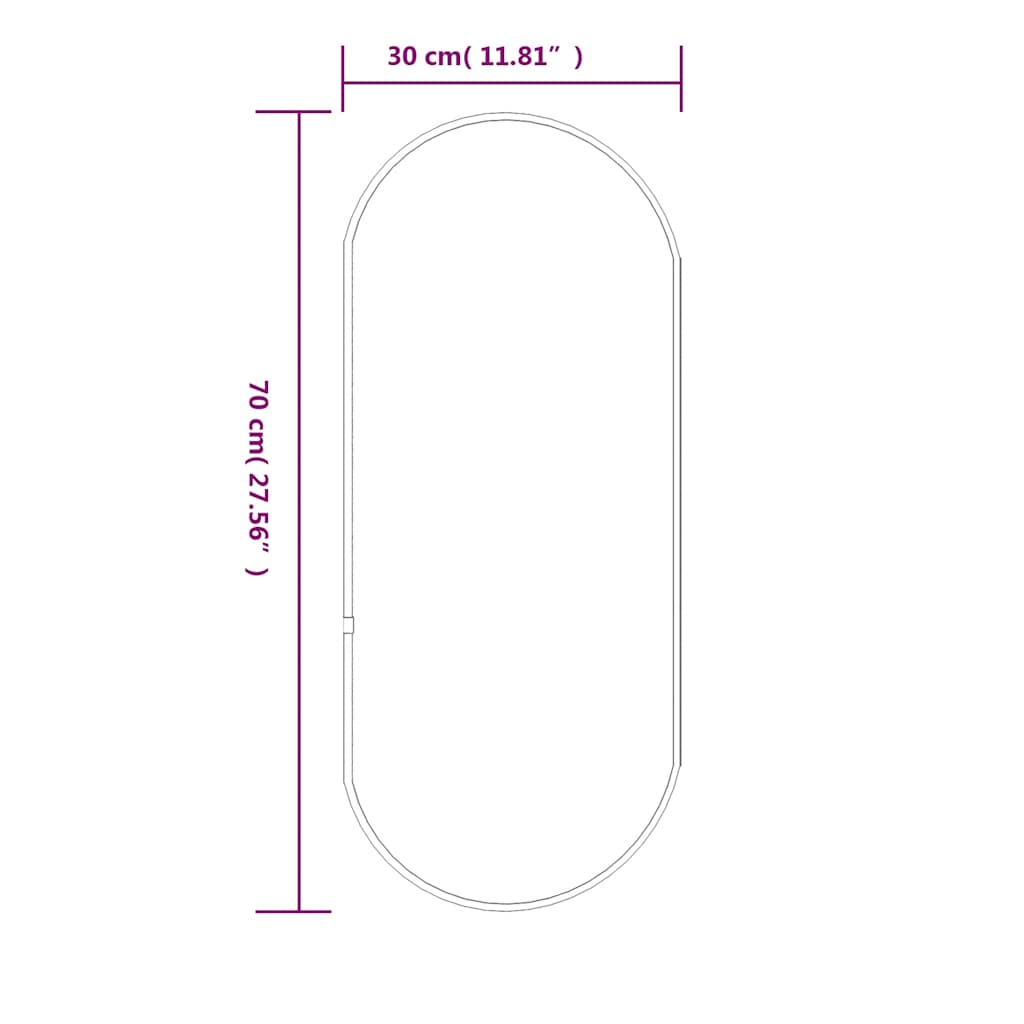 Wandspiegel Silbern 50x20 cm Oval