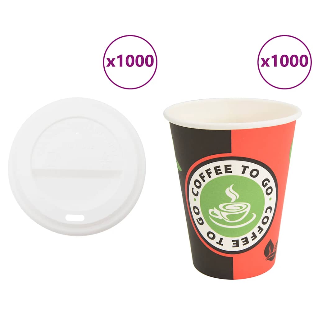 Pappbecher mit Deckeln 1000 Stk. 4oz 120ml