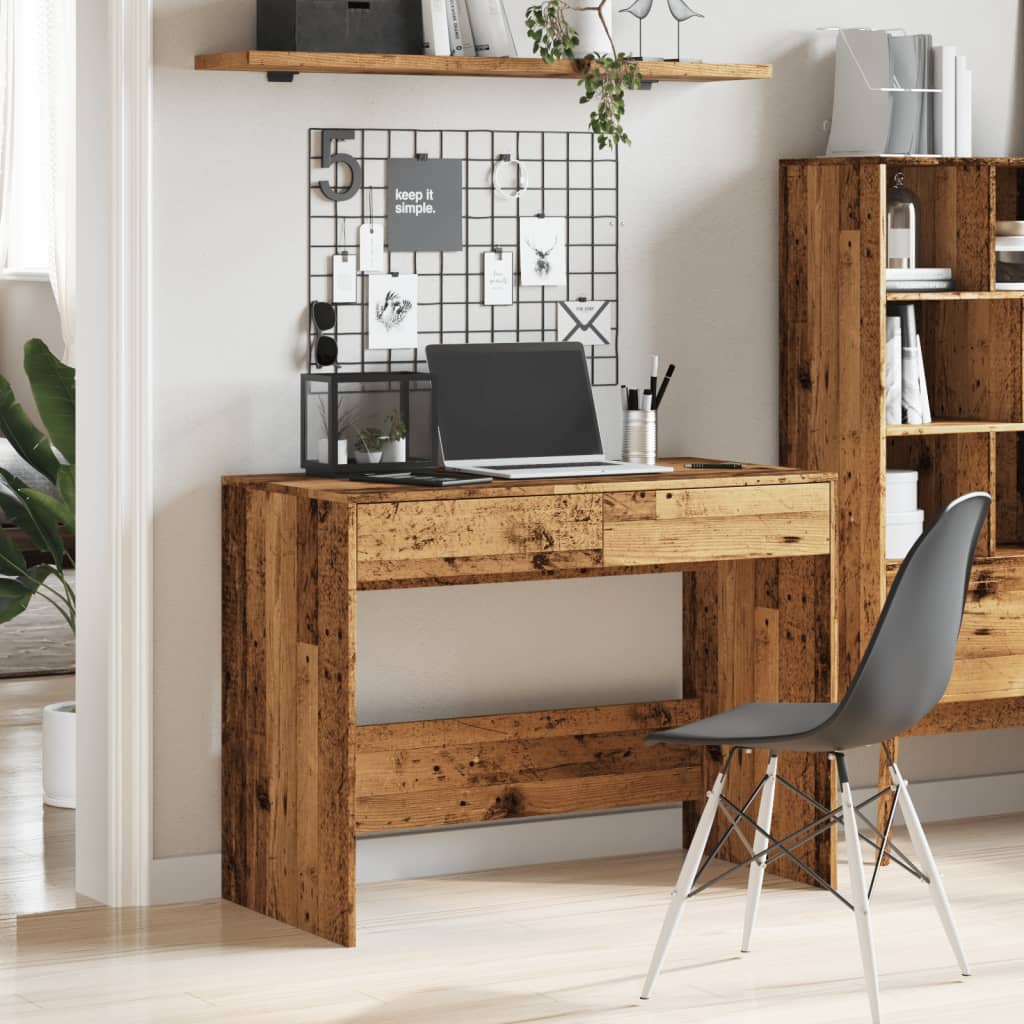 Schreibtisch Weiß 101x50x76,5 cm Holzwerkstoff