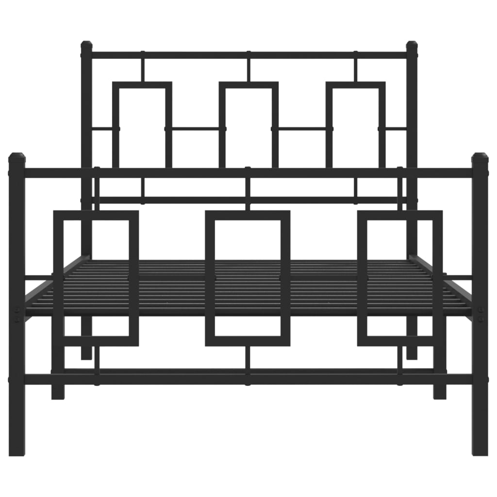 Bettgestell mit Kopf- und Fußteil Metall Weiß 180x200 cm