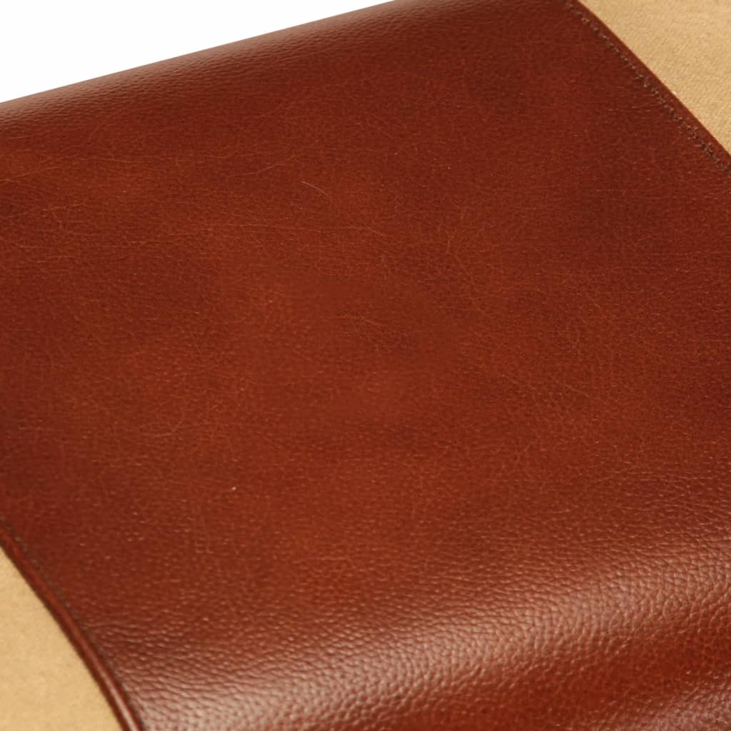 Bank Turnbock-Design 160cm Braun Echtleder Massivholz Akazie