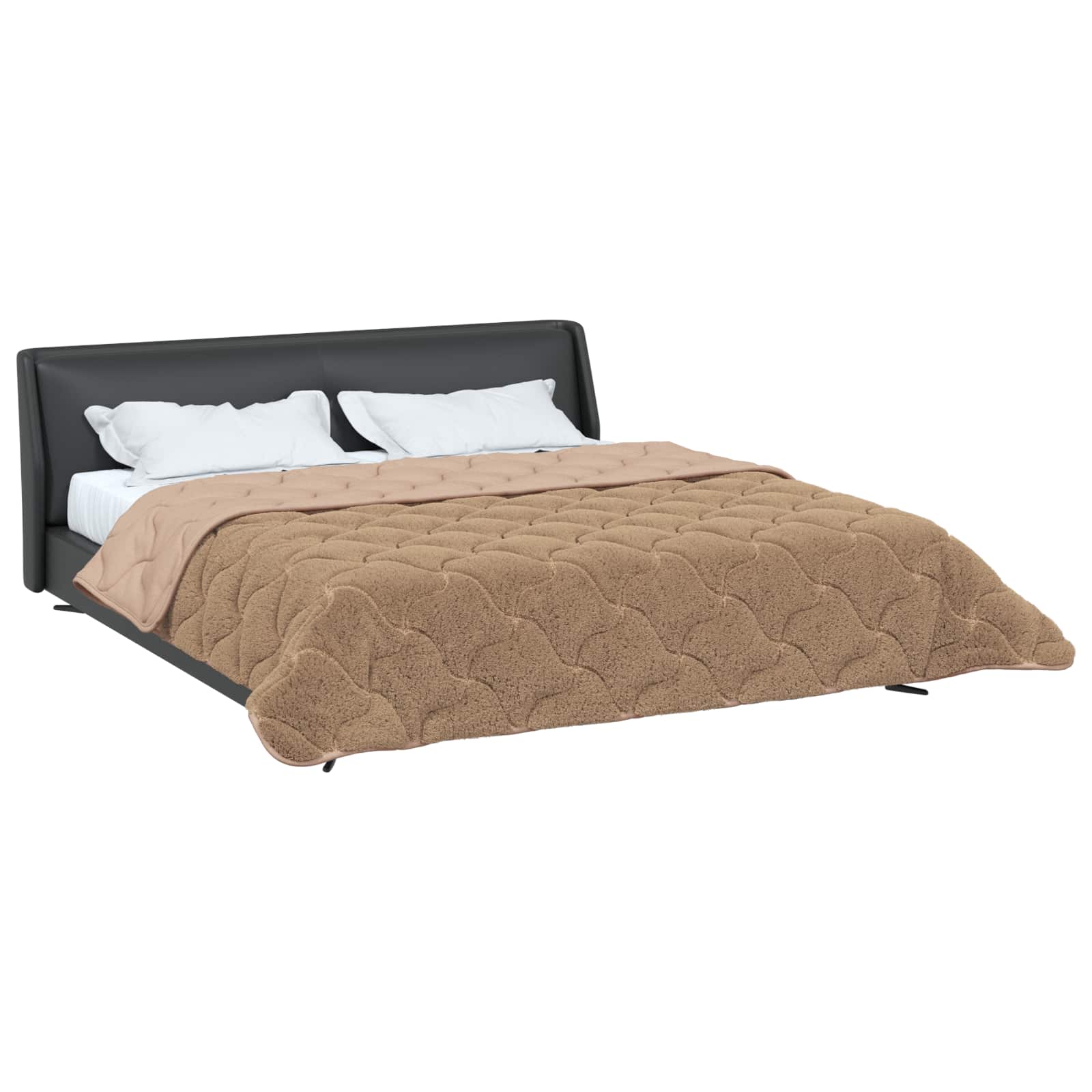 Sommerdecke Anthrazit 135 x 200 cm Mikrofaser und Teddy-Fleece
