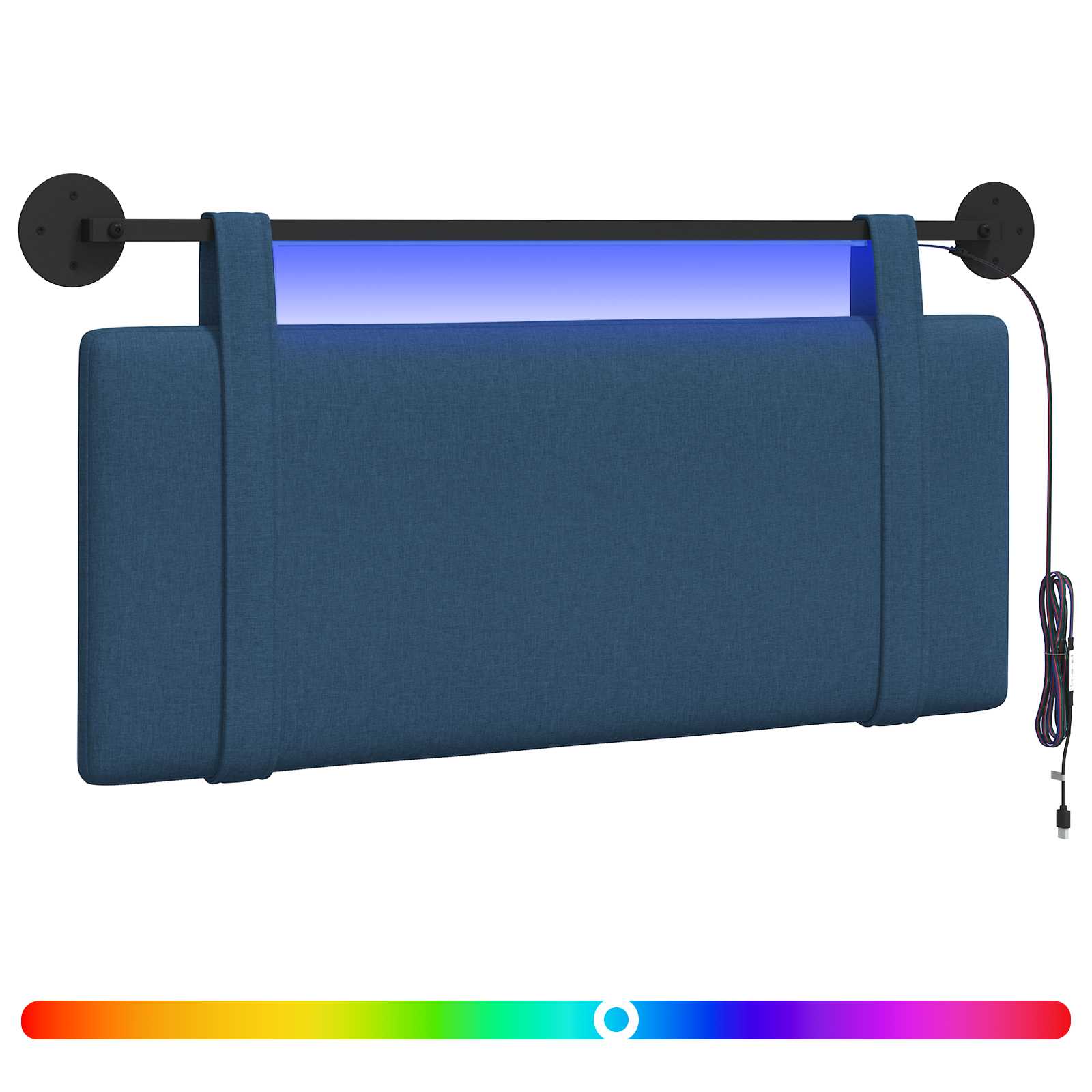 Hängendes Kopfteil Mit LED Licht Wolkengrau Stoff