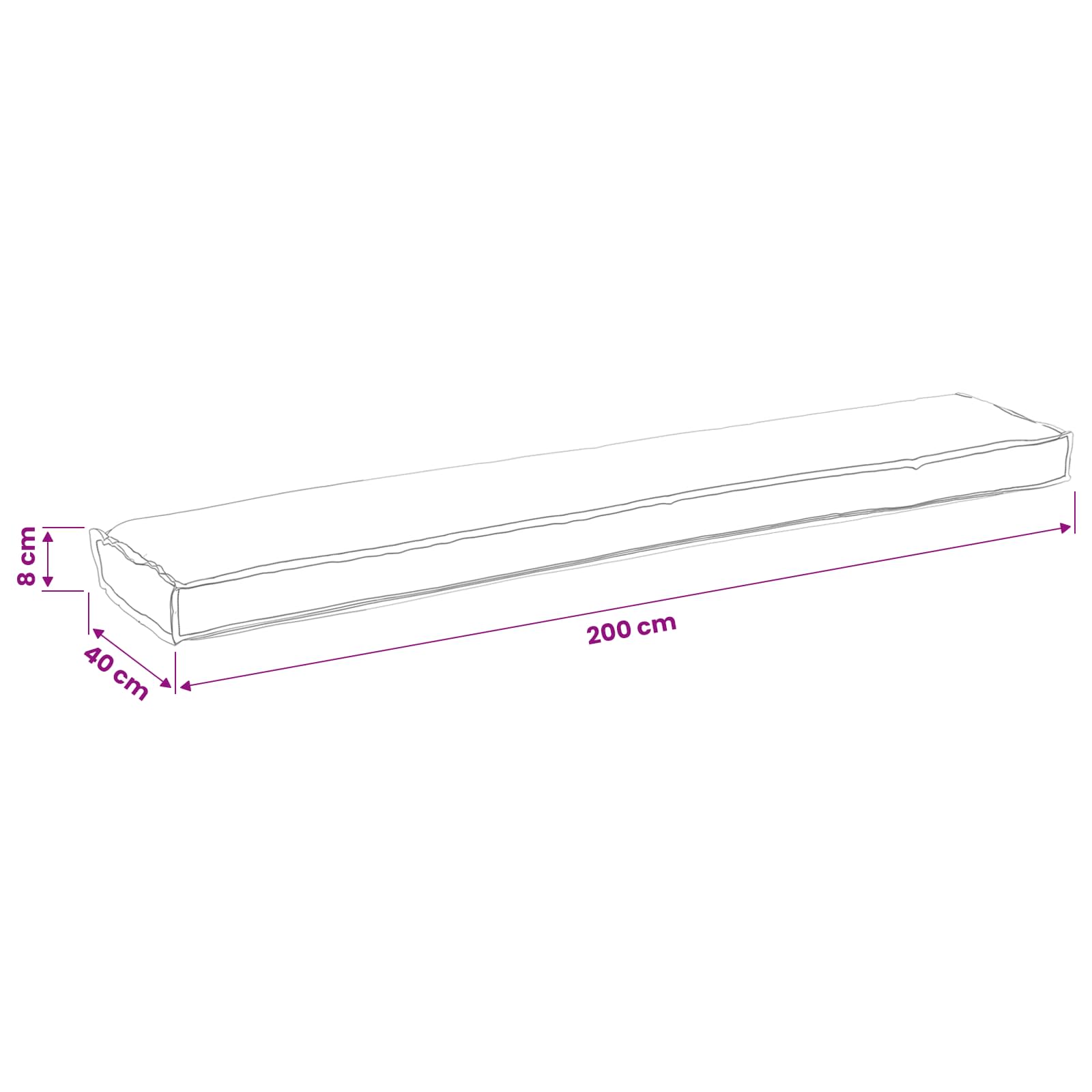 Palettenkissenset 2 pcs Anthrazit 200 x 40 x 8 cm Oxford-Gewebe