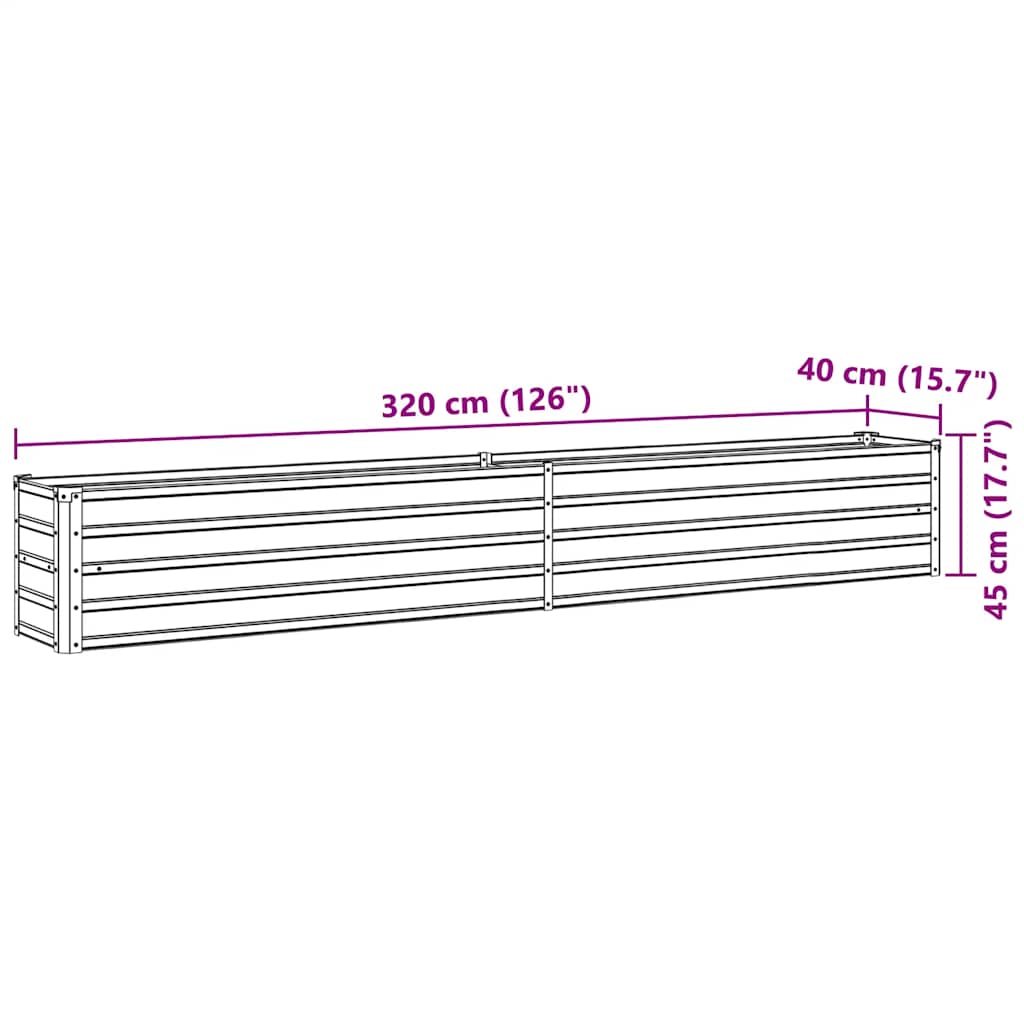 Hochbeet Braun 160 x 80 x 77 cm Verzinkter Stahl