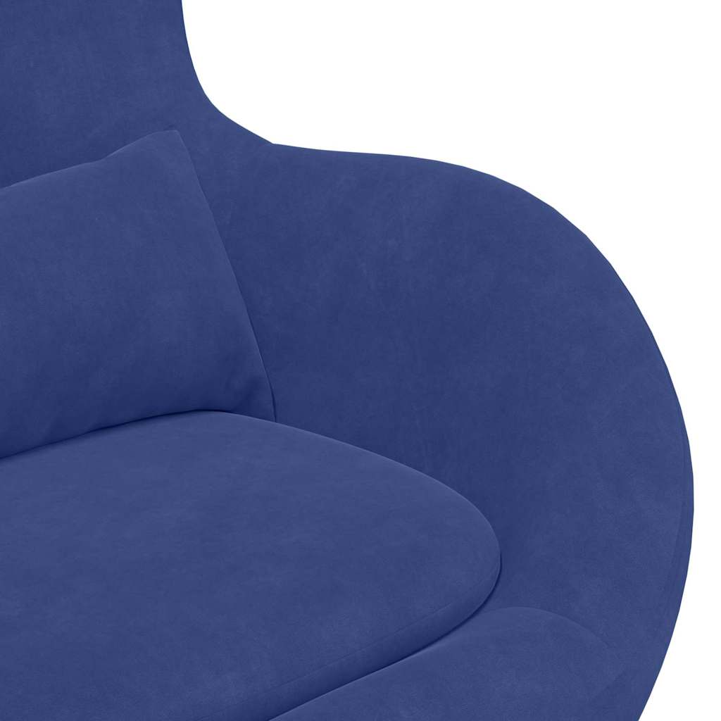 Eiersessel Blau Samt