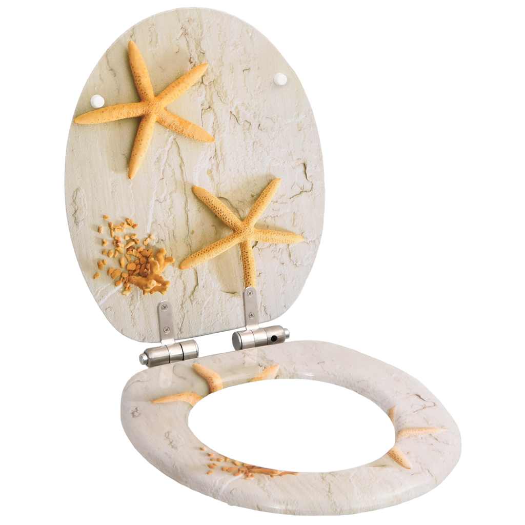 Toilettensitz MDF Deckel Schlichtes Design Weiß