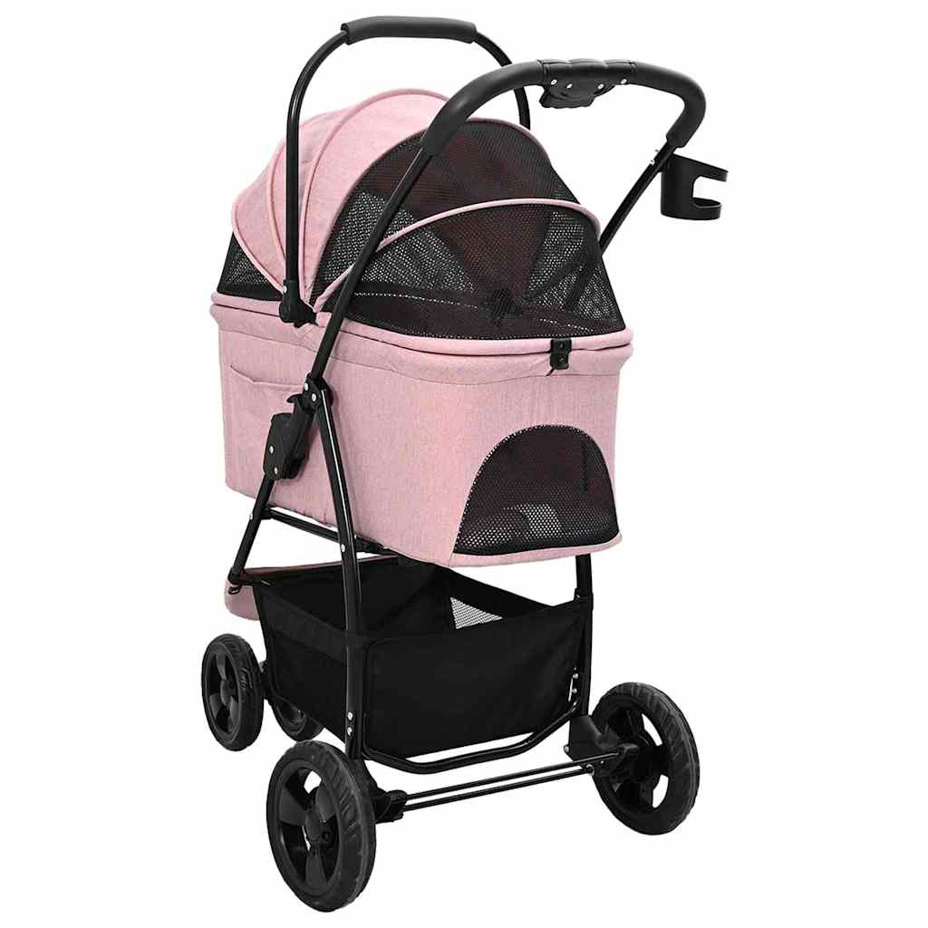 Faltbarer Haustierwagen Rosa 81 x 47 x 99 cm Polyester