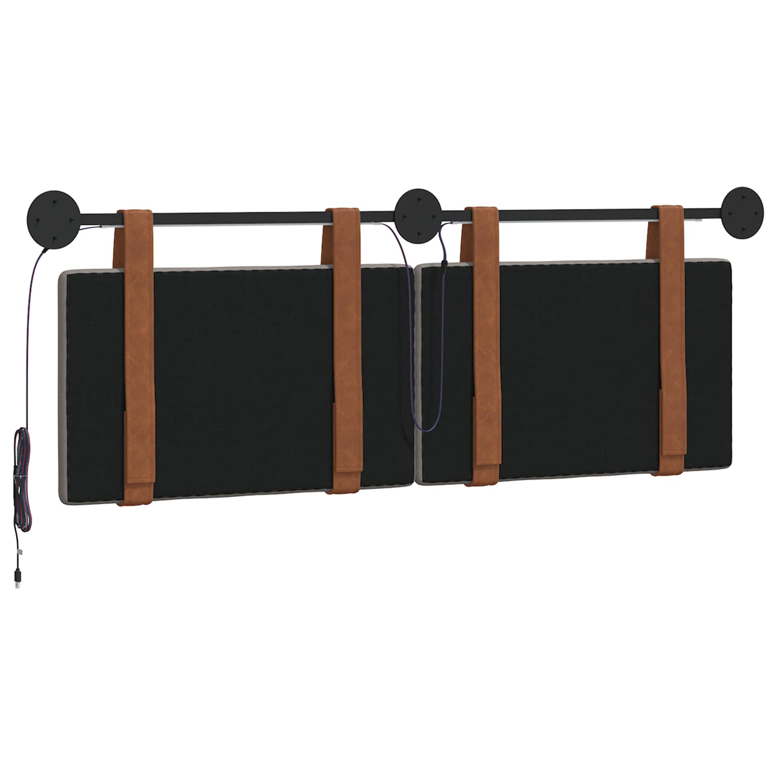Hängendes Kopfteil Mit LED Licht Wolkengrau Antikes PU