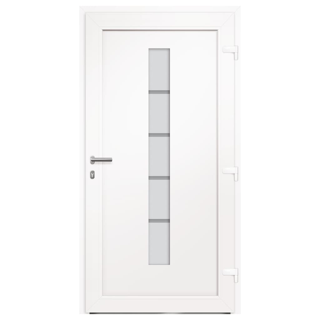 Haustür Aluminium und PVC Weiß 100x210 cm