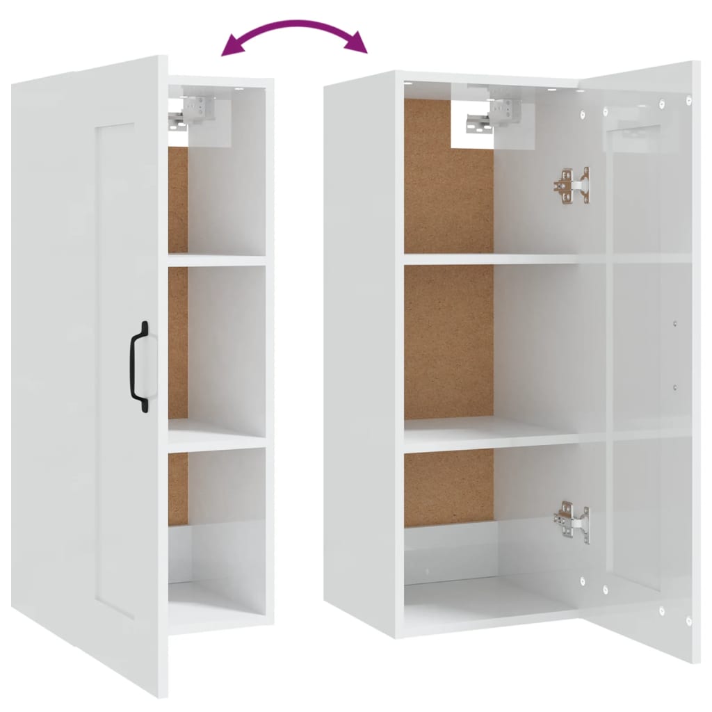 Hängeschrank Weiß 35x34x90 cm Holzwerkstoff
