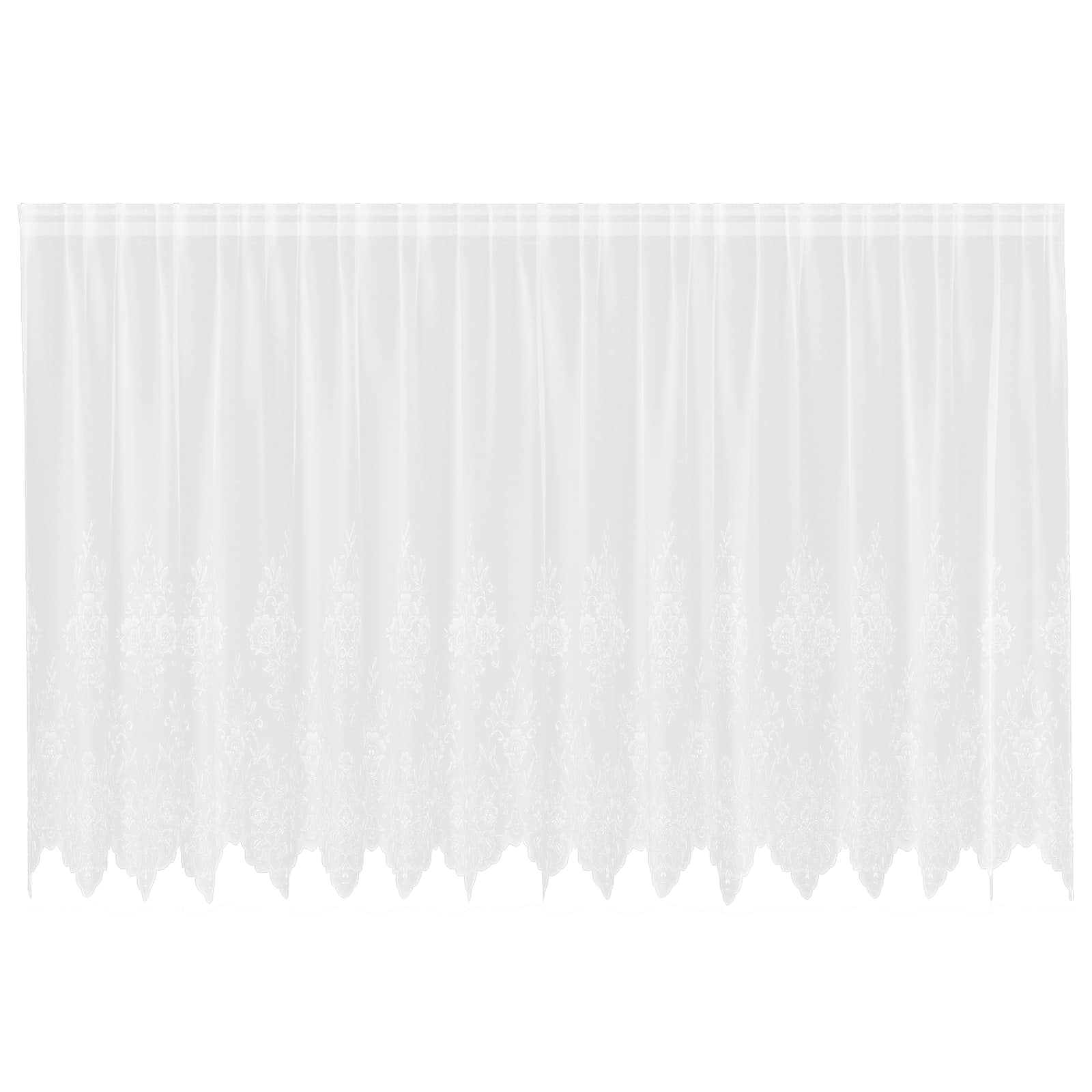 Spitzenvorhang mit Vorhängen Floral Weiß 80 x 150 cm Polyester