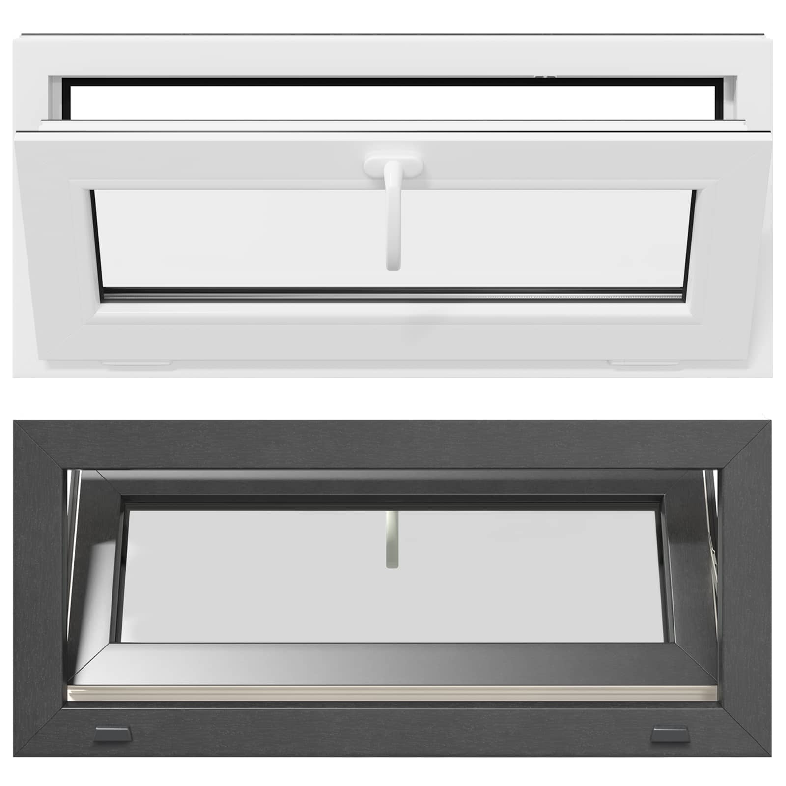 Kellerfenster RISOR 60 x 40 cm PVC und Glas Weiß