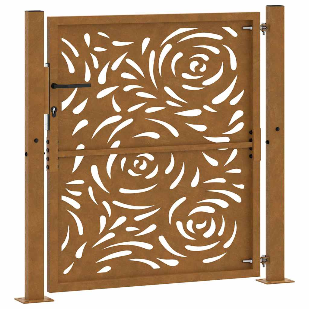 Gartentor Schwarz 100x100 cm Stahl Lichtdesign
