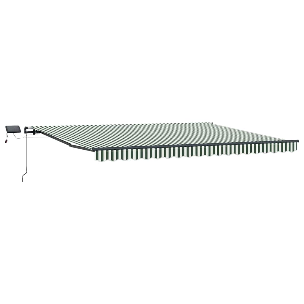 Markise Manuell Einziehbar mit LED 300x250 cm Blau und Weiß