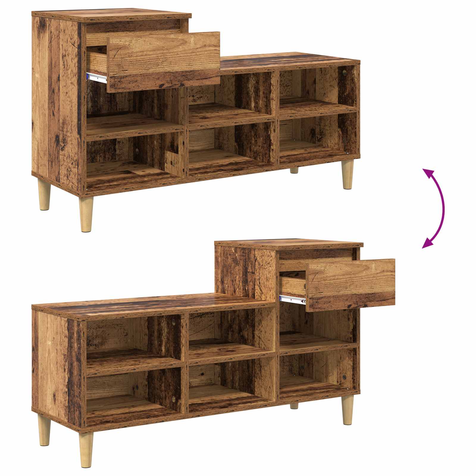 Schuhregal Weiß 102x36x60 cm Holzwerkstoff
