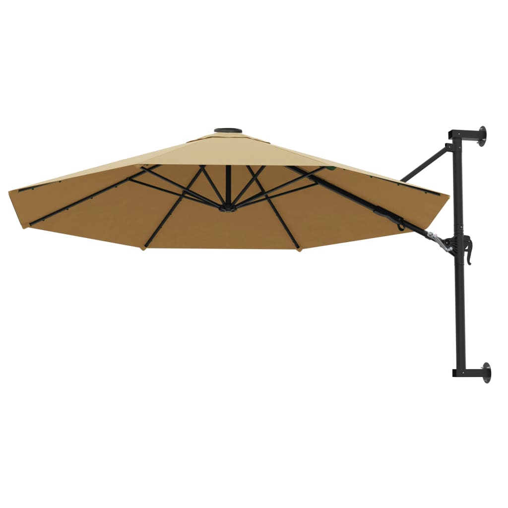 Sonnenschirm zur Wandmontage mit Metall-Mast 300 cm Sandweiß