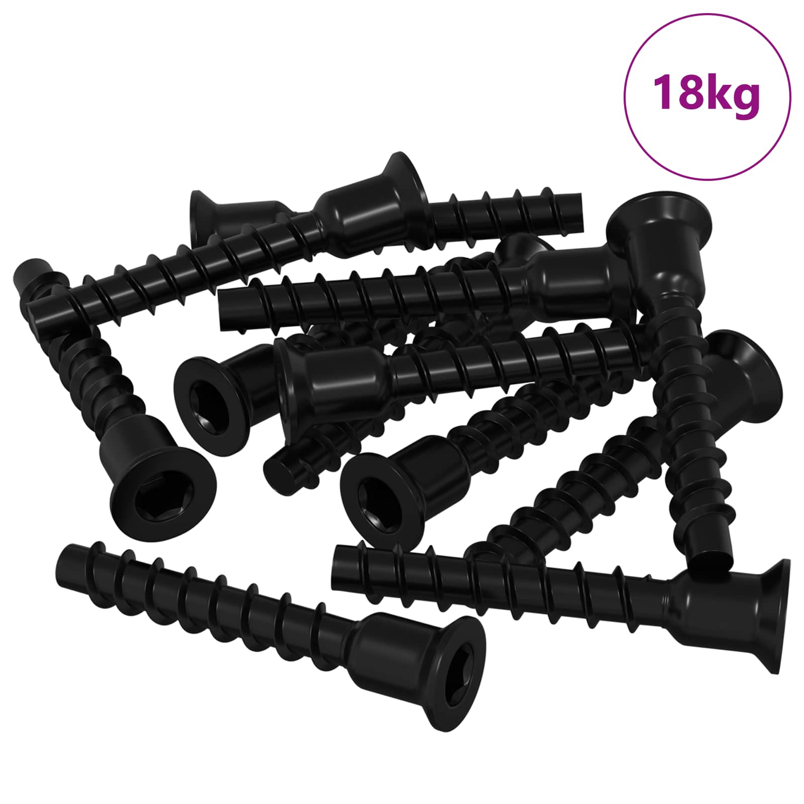 Steckkappen-Schraube 2 pcs Schwarz 7 x 40 mm Eisen