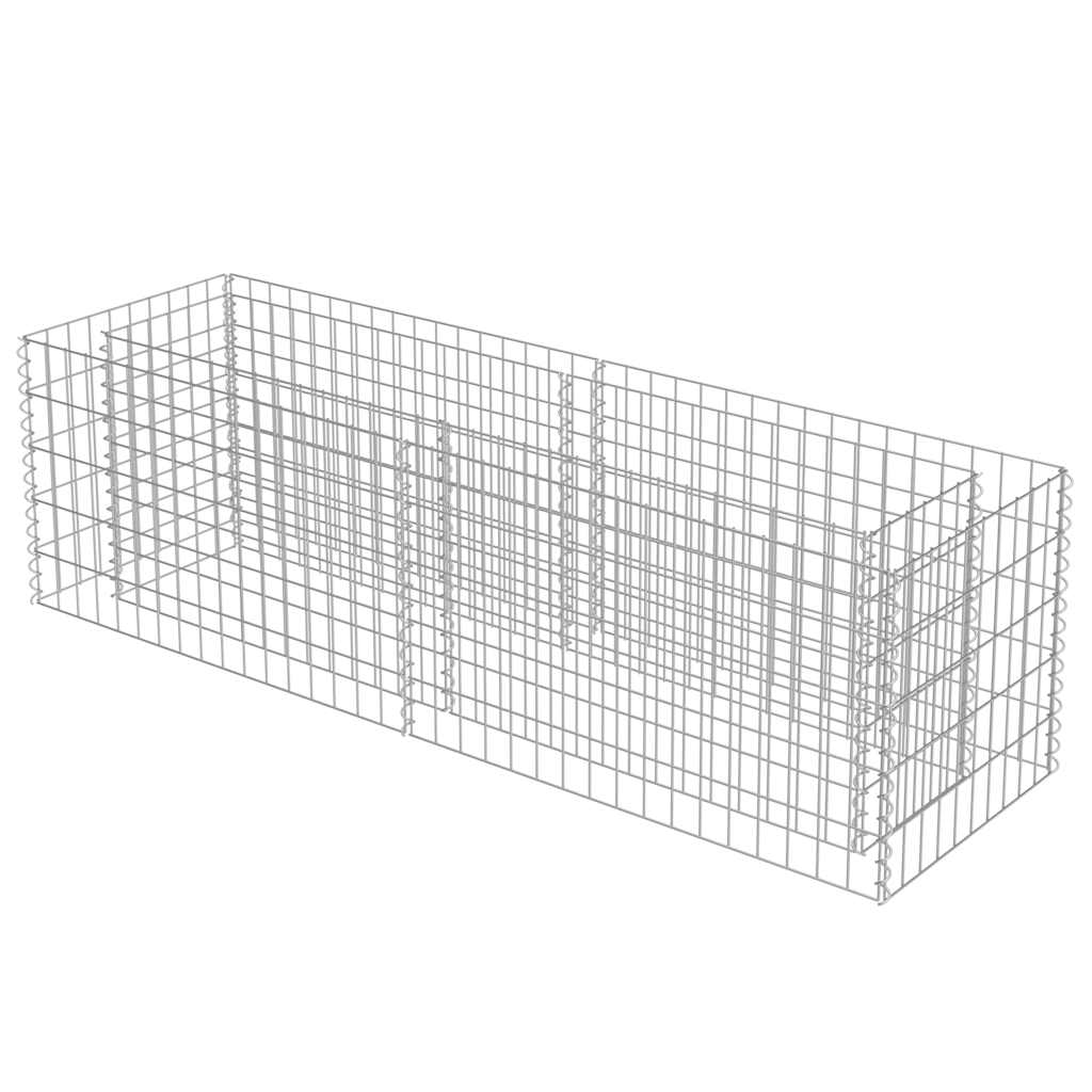 Gabionen-Hochbeet Verzinkter Stahl 450×90×100 cm