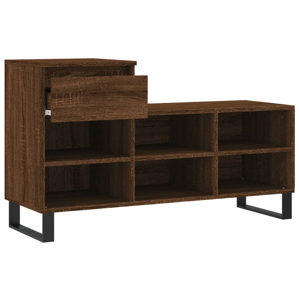 Schuhregal Grau Sonoma 102x36x60 cm Holzwerkstoff