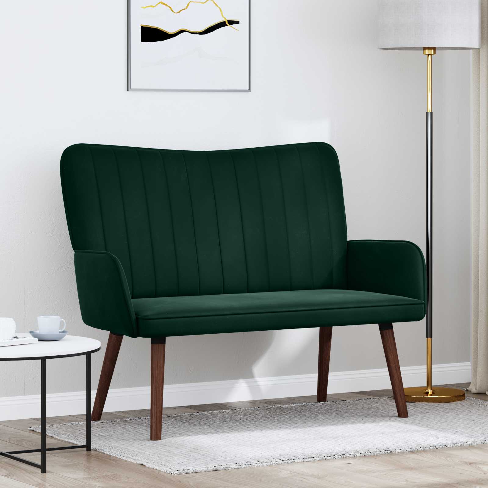 2-Sitzer Sofa Hellgrau 115 x 61 x 87 cm Samt (V)