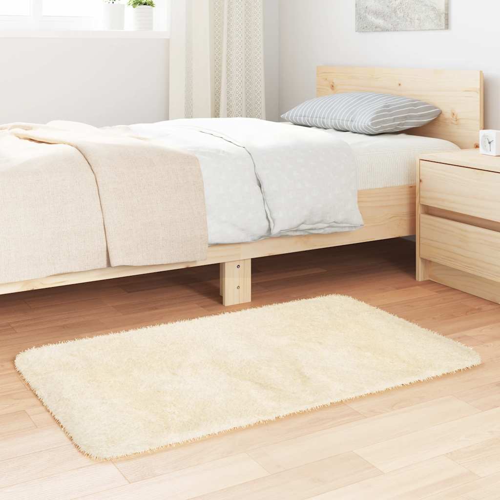 Teppich Shaggy Hochflor NAVARRA Beige 60x100 cm Polyester