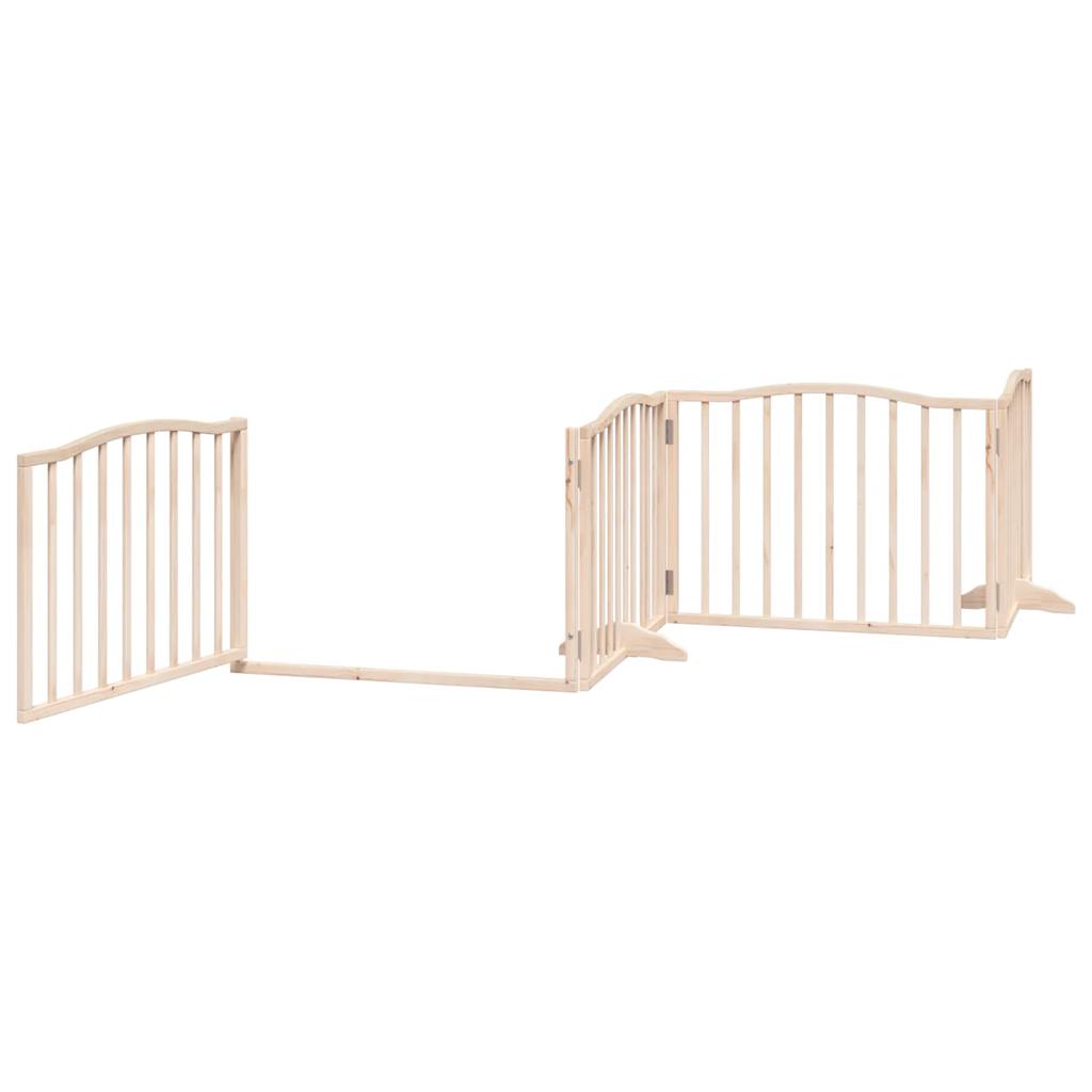 3-tlg. Hundetor Faltbar 150 cm Pappelholz