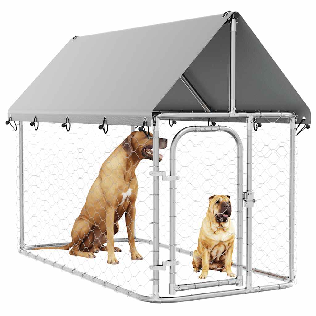 Outdoor-Hundezwinger mit Dach 400x200x150 cm
