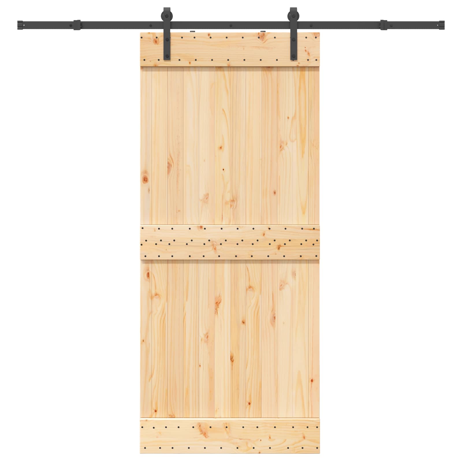 Schiebetür NARVIK Natürlich und Schwarz 70 x 210 cm (152,5 cm)