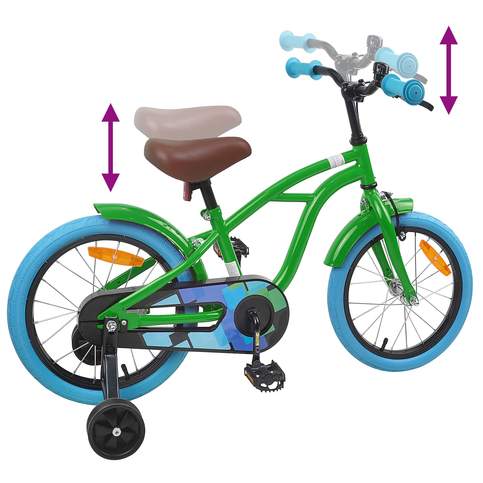 Kinderfahrrad 16 Zoll für 4-6 Jahre alt Schwarz