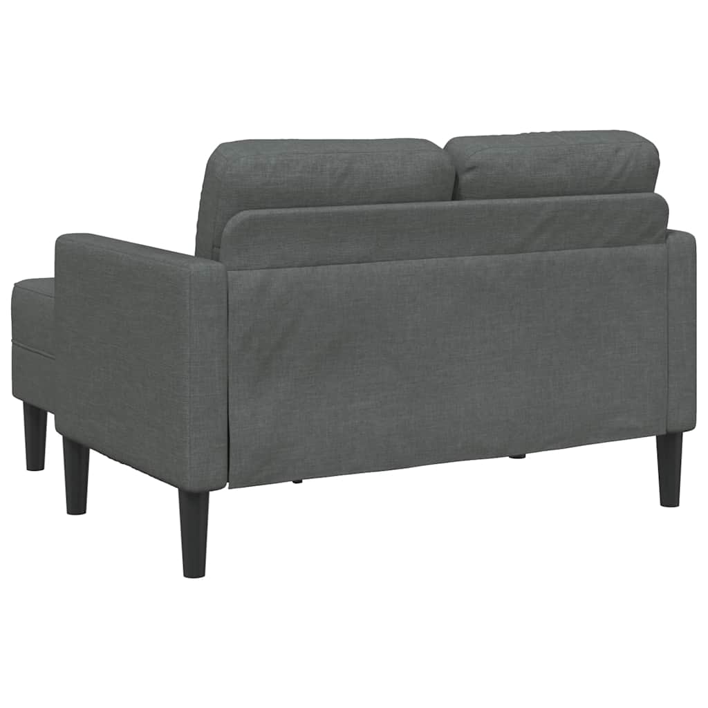 2-Sitzer-Sofa mit Chaiselongue L-Form Hellgrau 125 cm Stoff